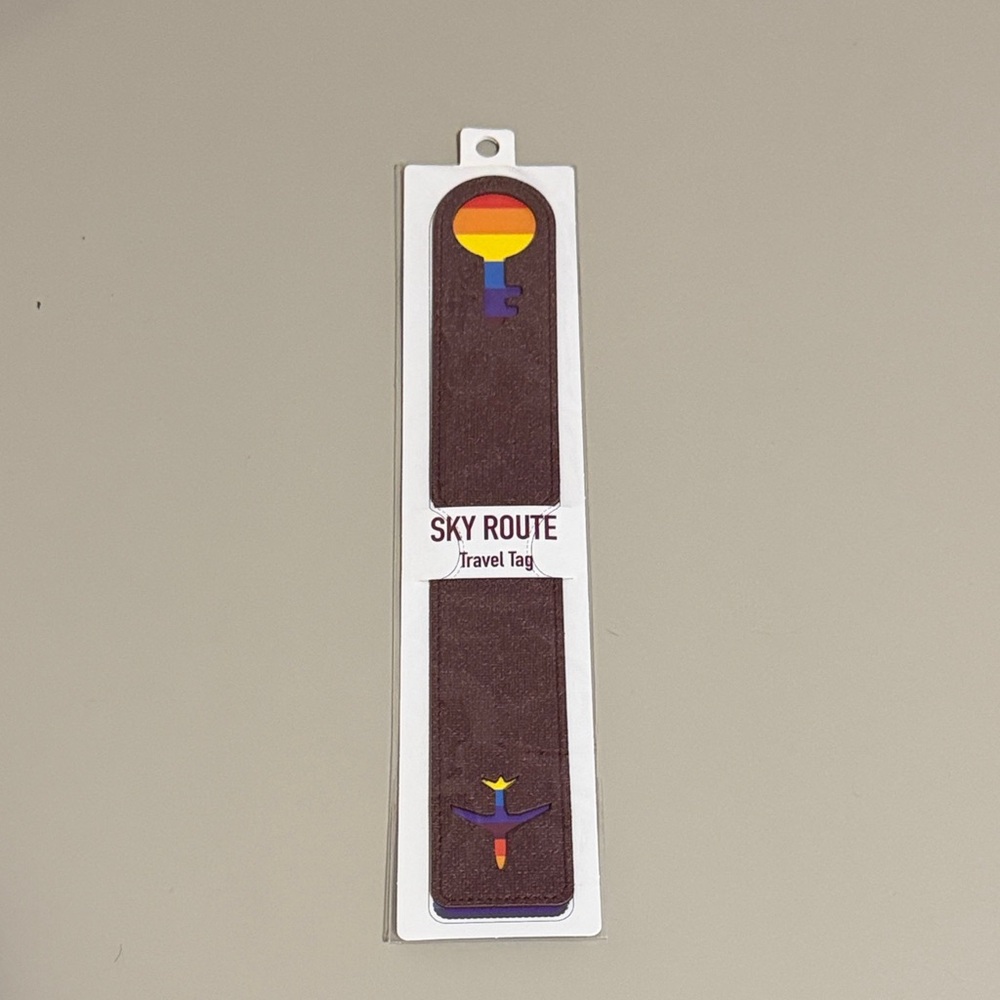 Sky Route Travel Tag with Rainbow Design